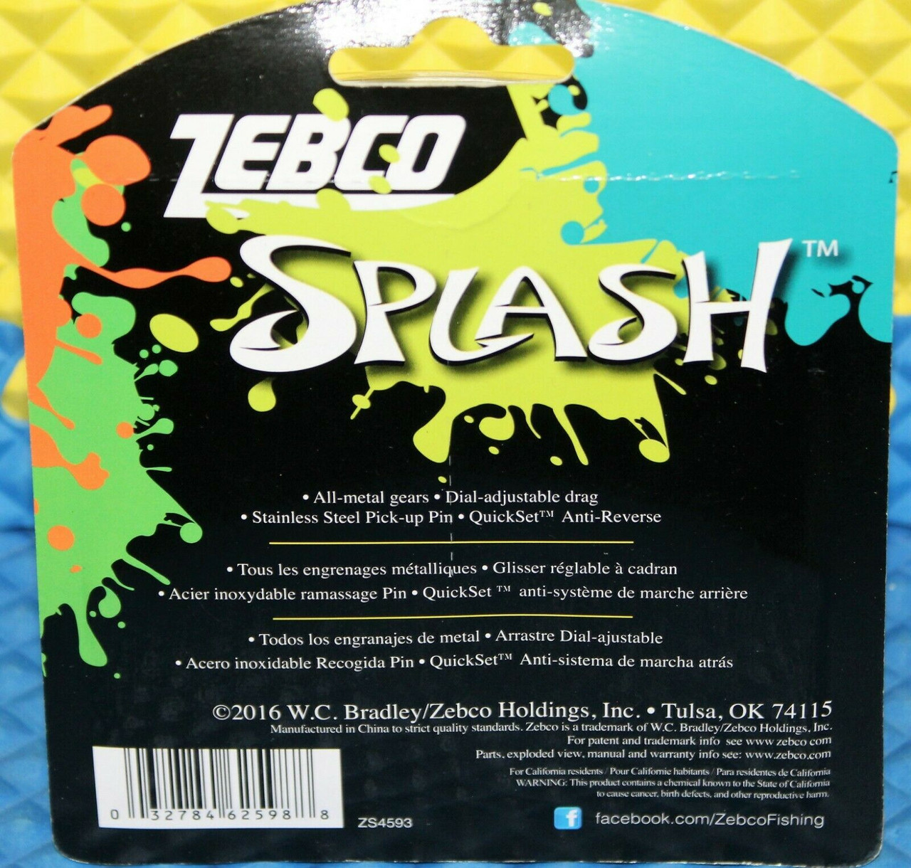 Zebco Splash Spincast Reel Pre-spooled 10LB 100YD ZS4593 CHOOSE YOUR COLOR!