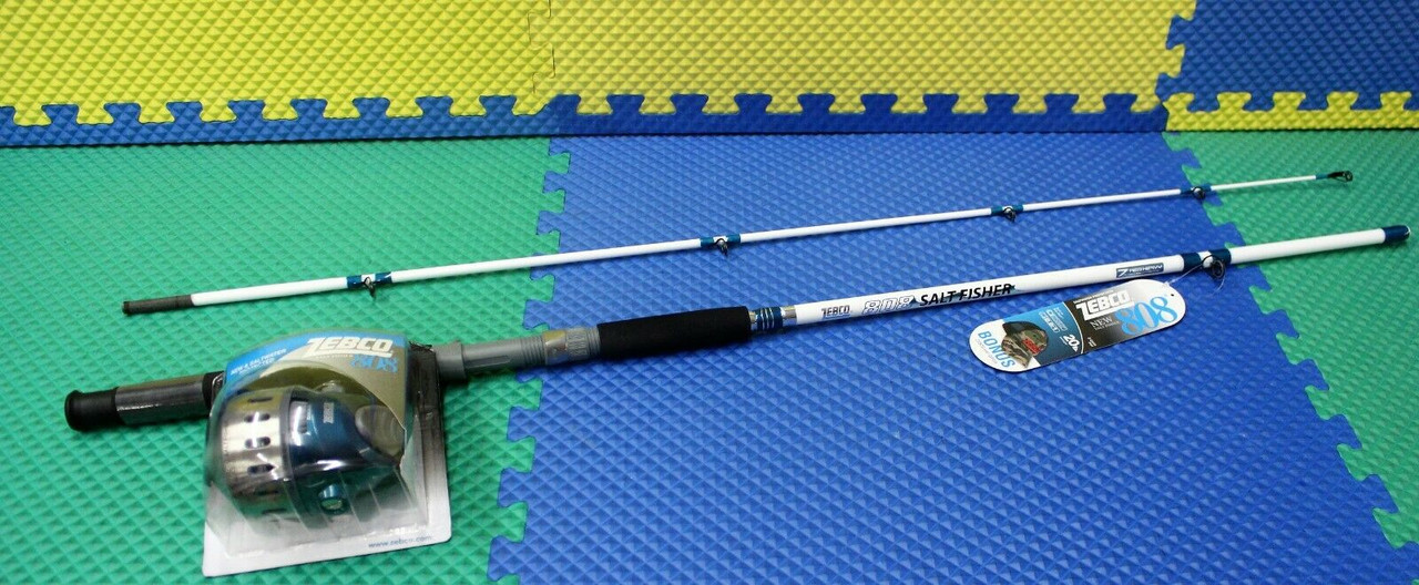 Zebco Salt Fisher 808 Spincast Reel With MH Casting Rod