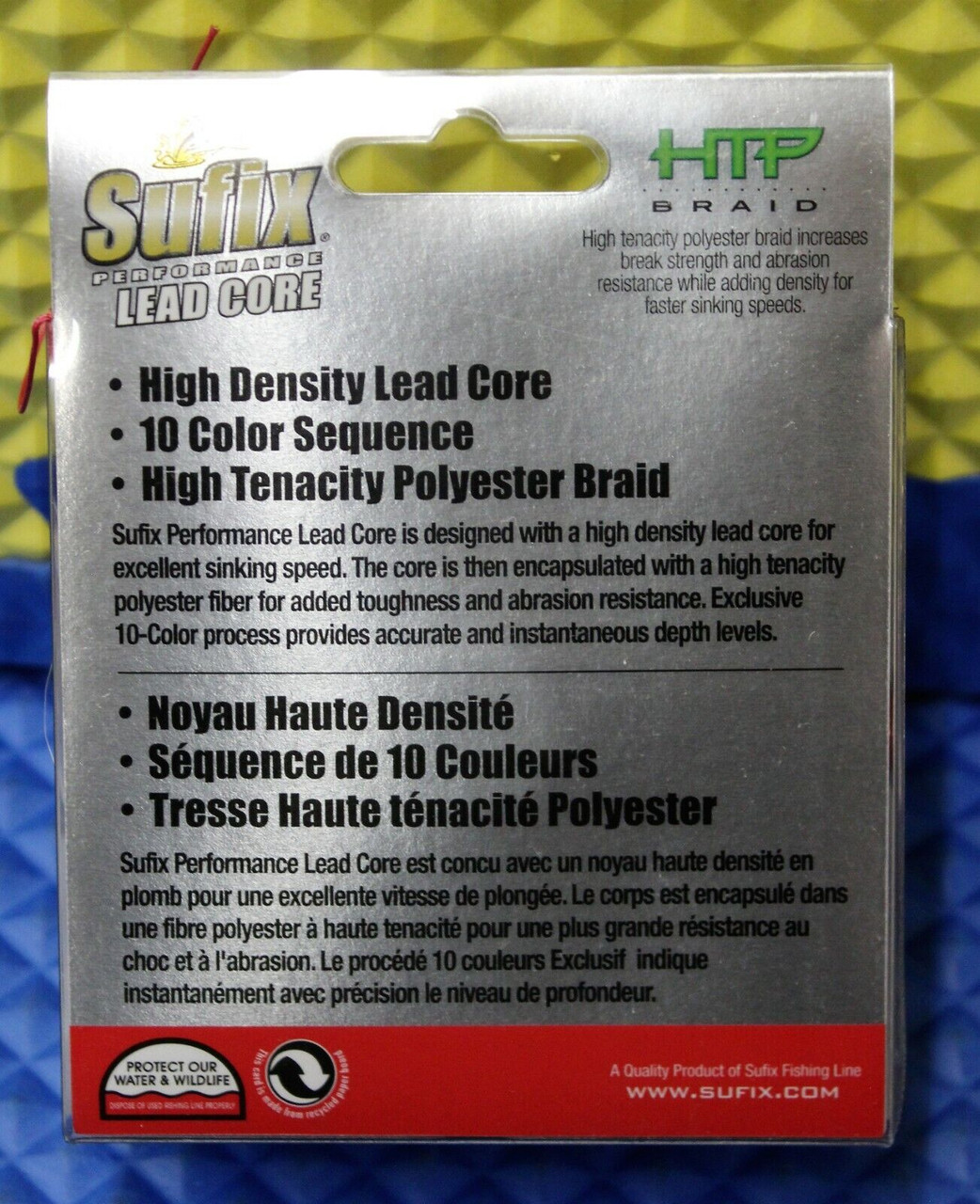 Sufix Lead Core Angelschnur - 91m Mit 10 Farben, Hohe Absinkgeschwindigkeit