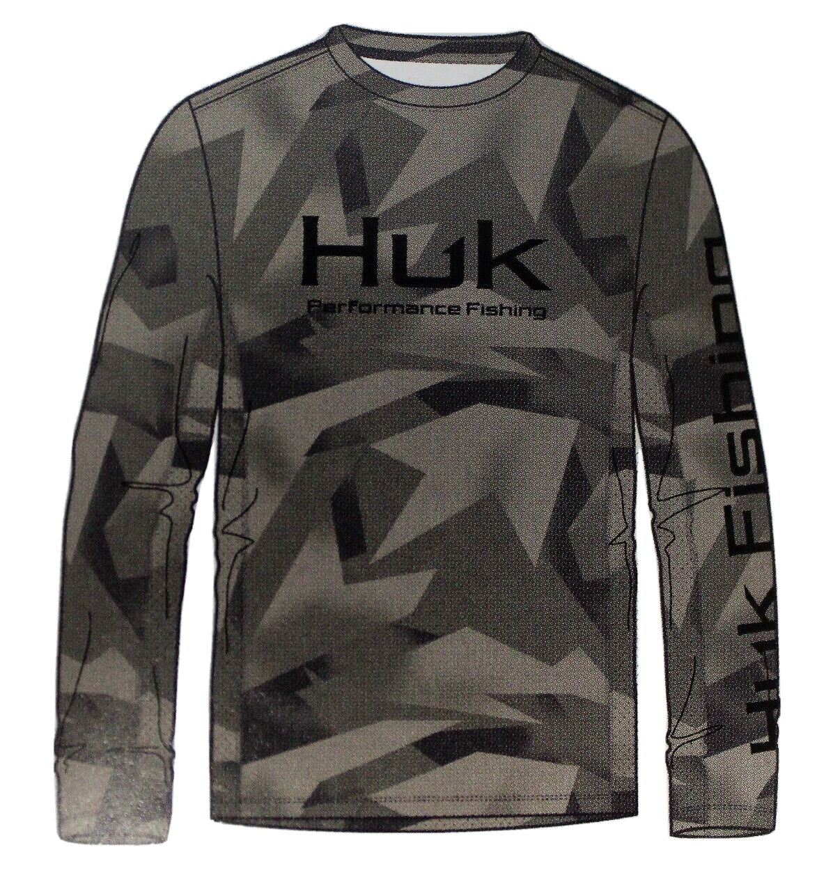 HUK Icon X Geo Spark LS Shirt Moss H1200537-316- CHOOSE YOUR SIZE!