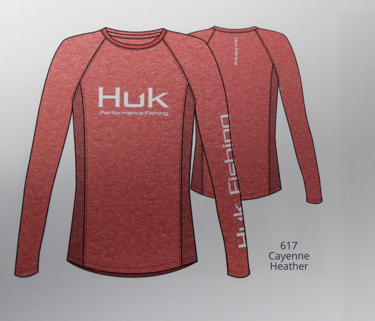 HUK Womens Pursuit Heather Crew LS Shirt H6120125- CHOOSE YOUR