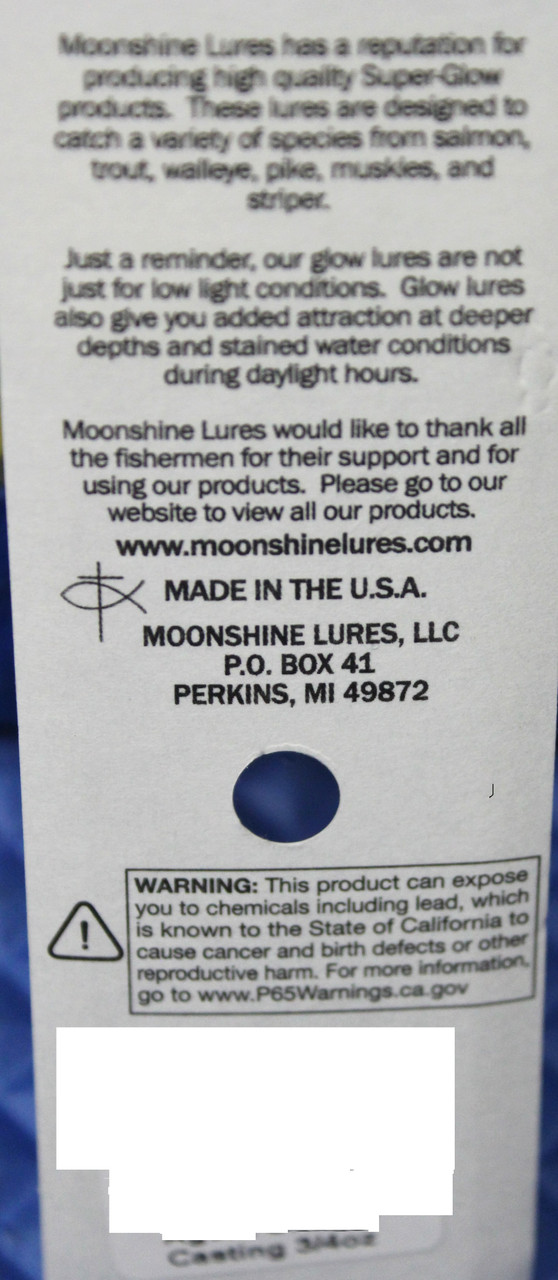 Moonshine Lures Super Glow 1 7/8 Casting Spoon 3/4 Oz Mongolian Beef