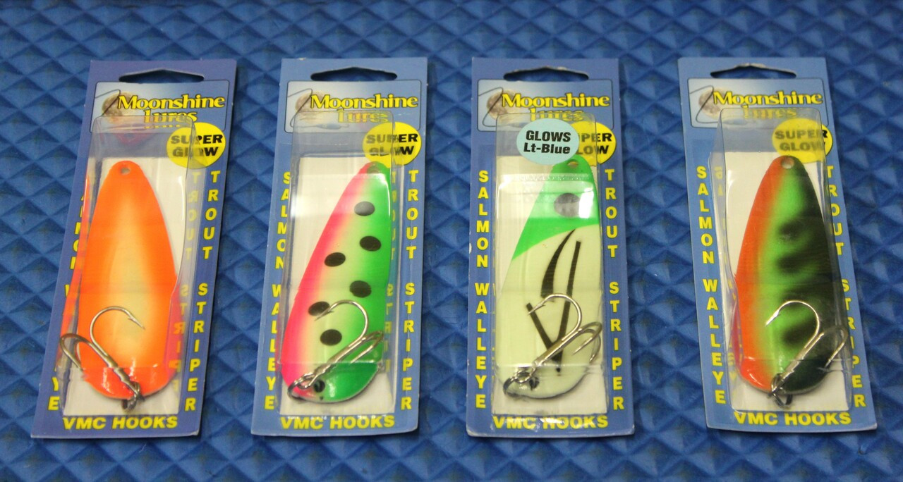 Moonshine Lures Super Glow 1 oz Casting Spoons CHOOSE YOUR