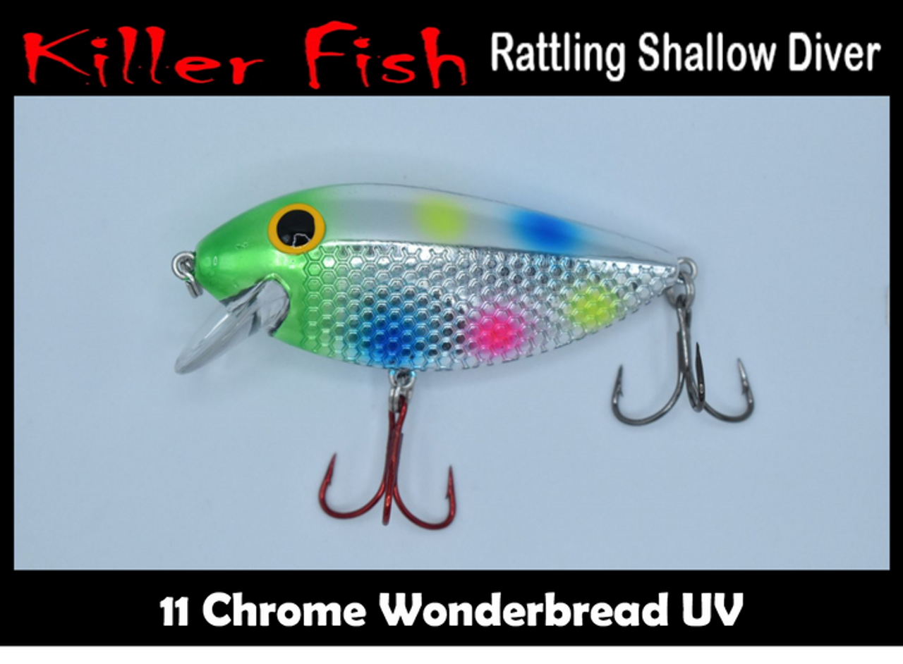 Killer Fish Rolling Shallow Diver 2.75" Body 2/5 OZ KS- CHOOSE YOUR COLOR!