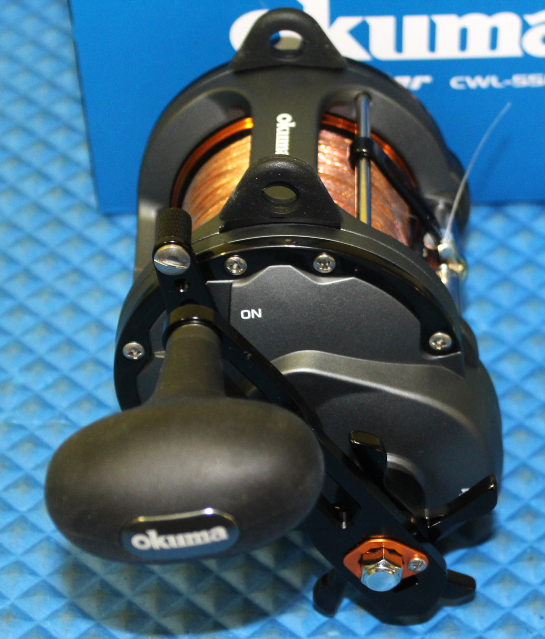 Okuma Cold Water High Speed Levelwind Trolling Reel CW-CWL-55HA Pre-spooled With 45# Copper, 25# Solar Green Backing, 50 Feet 20# Leader CHOOSE YOUR COPPER LENGTH!