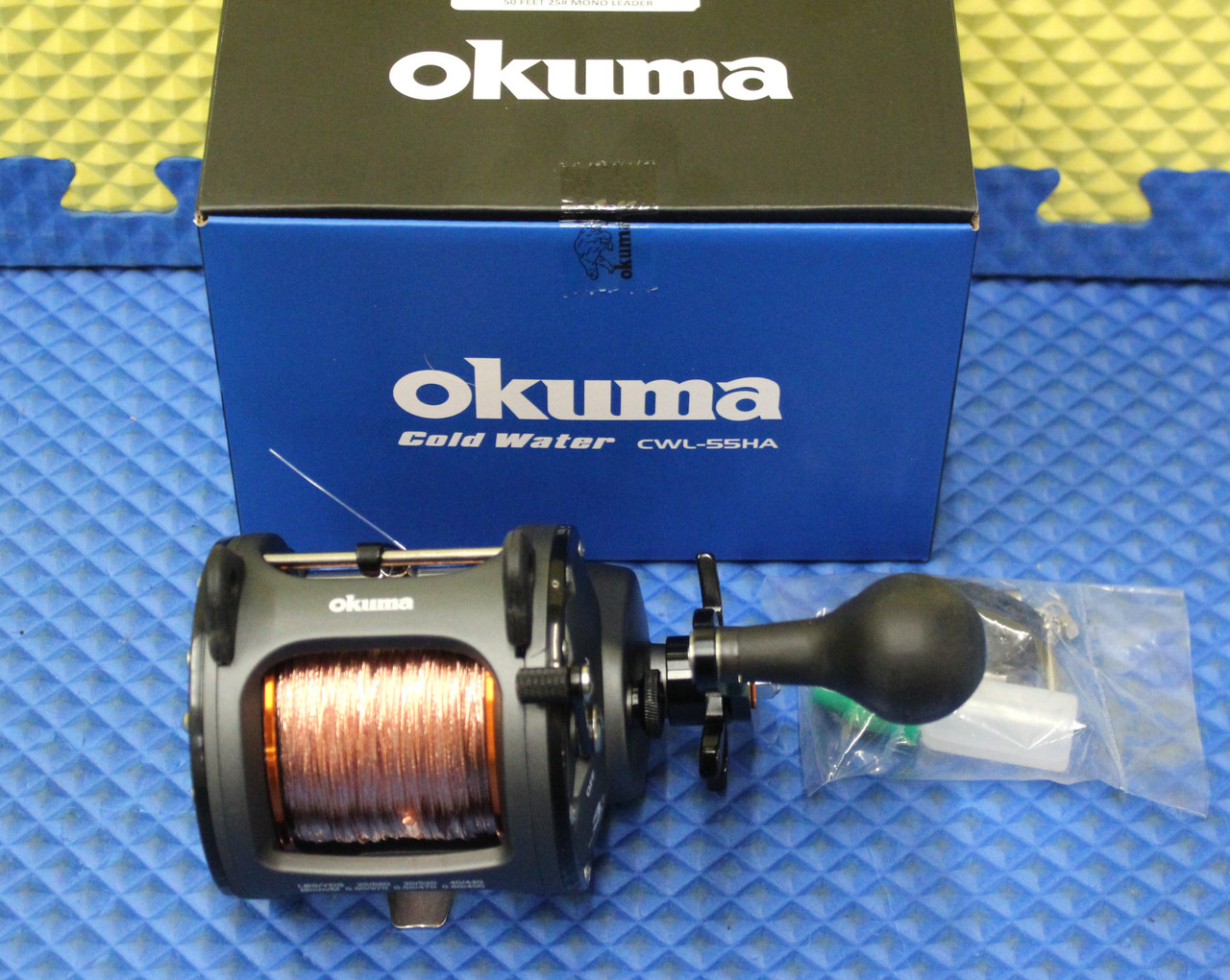 Okuma Cold Water High Speed Levelwind Trolling Reel CW-CWL-55HA Pre-spooled With 45# Copper, 25# Solar Green Backing, 50 Feet 20# Leader CHOOSE YOUR COPPER LENGTH!