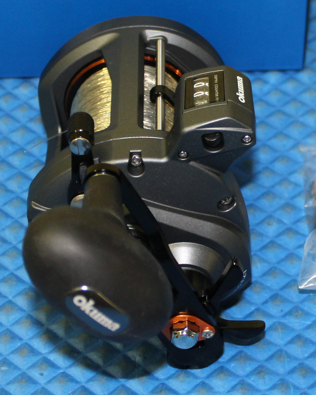 Okuma Cold Water "A" Line Counter Trolling Reel CW 45-DA Pre-spooled With 30# SUPER Copper, 20# Solar Green Backing, 50 Feet 20# Leader CHOOSE YOUR  SUPER COPPER LENGTH!