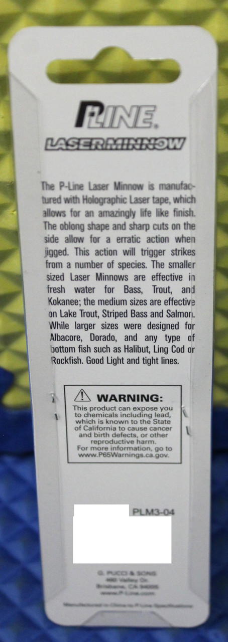 P-Line Laser Minnow 3 OZ  PLM3-  CHOOSE YOUR COLOR!