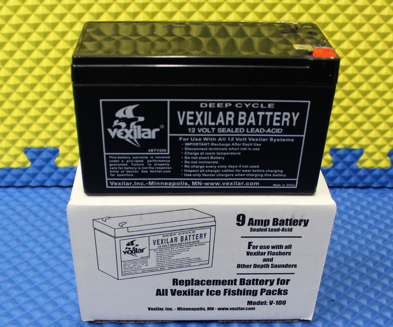 VEXILAR V-120 SPORTSMAN'S BATTERY & CHARGER 12 VOLT NEW 