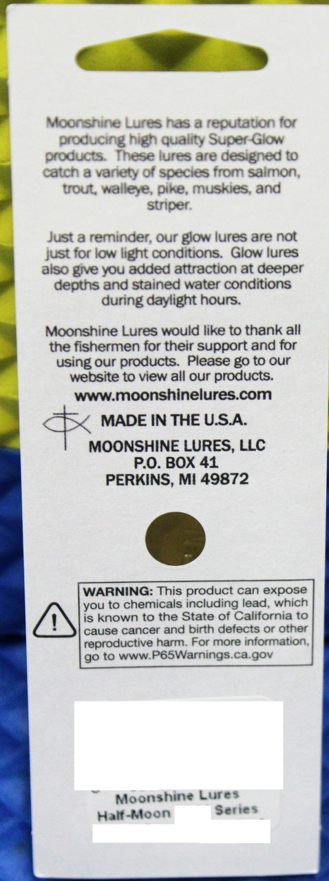 Moonshine Lures Super Glow Half Moon Series CHOOSE YOUR SIZE AND