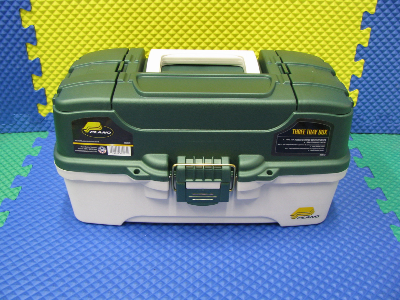 Plano Tackle Box 3 Tray Green White Top Access