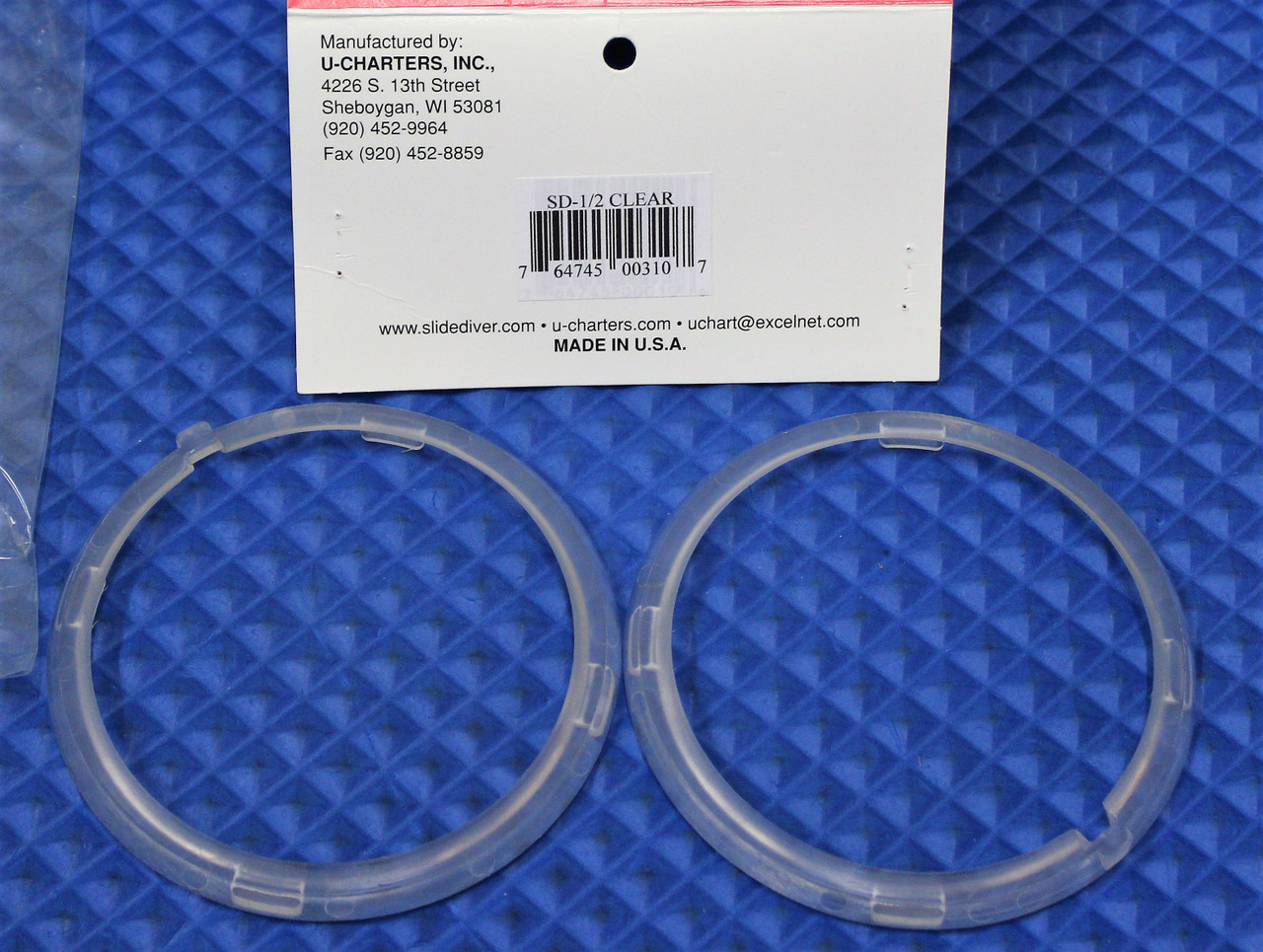 Twin Ring Set #2 Clear: This kit contains 2 small clear rings for the number 1 (large) slide diver. (UPC: 76475003107)