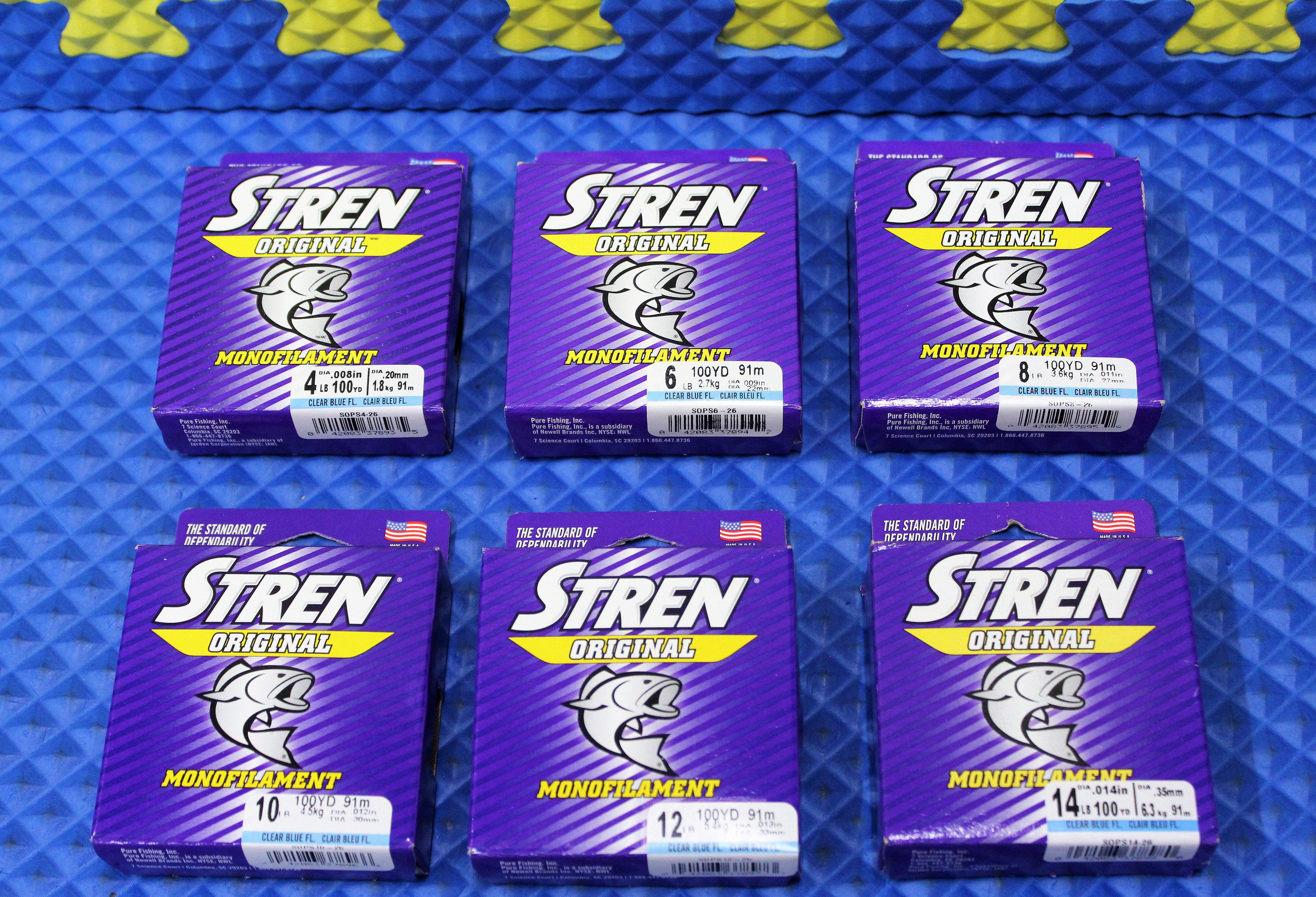 Stren Original Monofilament Fishing Line 100 YD Clear Blue Fluorescent ...
