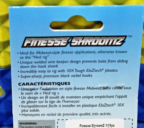 Z-MAN Finesse ShroomZ 1/15 oz Ned Rig Jig Heads 5 Pack FJH115-PK5 Series CHOOSE YOUR COLOR!