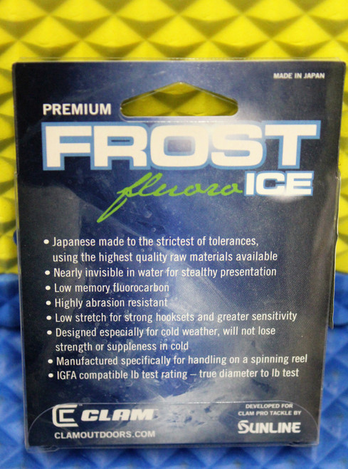 Clam Premium Frost Ice Fishing Line 100% Fluorocarbon 50 YDS Clear CHOOSE YOUR LINE WEIGHT!