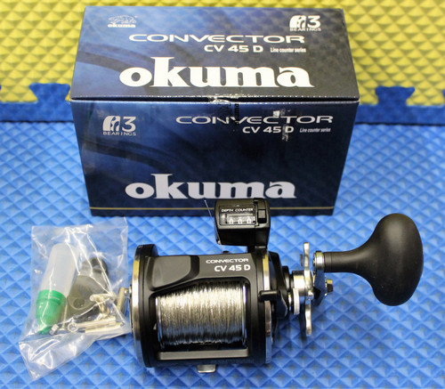 Okuma Convector Levelwind Reel CV 55L Prespooled With 45# Copper, 25# Solar  Green Backing, 50 Feet 20# Leader CHOOSE YOUR COPPER LENGTH