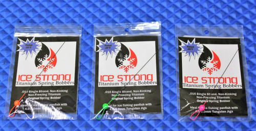 Original Ice Strong Titanium Spring Bobbers With Bead .016 For 4.0-5.0mm Tungsten Jigs CHOOSE YOUR COLOR!