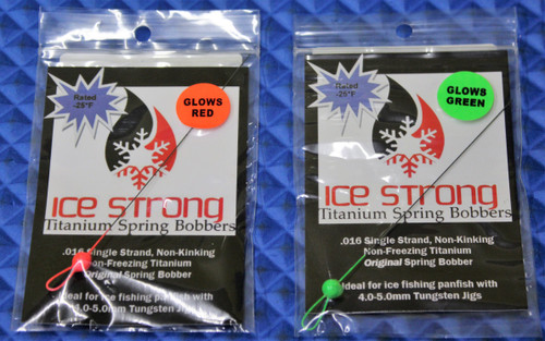 Ice Strong Super Glow Original  Titanium Spring Bobbers With Bead .016  For 4.0-5.0mm Tungsten Jigs CHOOSE YOUR COLOR!