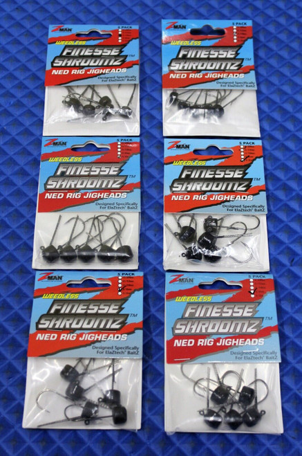 Z-MAN WEEDLESS Finesse ShroomZ Ned Rig Jig Heads FJHW- PK5 CHOOSE YOUR WEIGHT & COLOR!