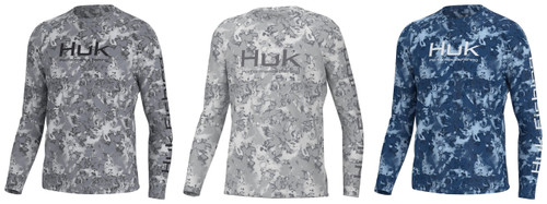 HUK Pursuit Crew Fin Flats Long Sleeve Shirt H1200491- CHOOSE YOUR COLOR AND SIZE!
