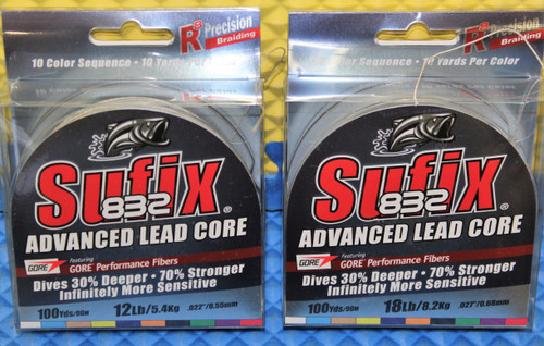 Sufix 832 Advanced Lead Core 100YDS Metered 658-MC CHOOSE YOUR LINE WEIGHT!
