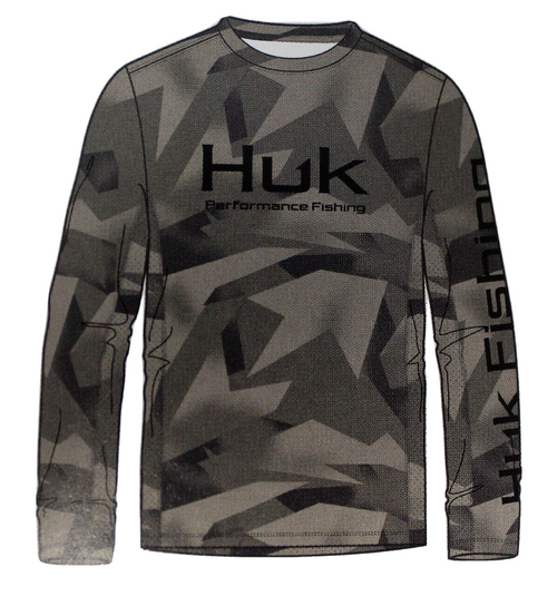 HUK Born Huk Pursuit LS Shirt Moss Heather H1200547-318- CHOOSE