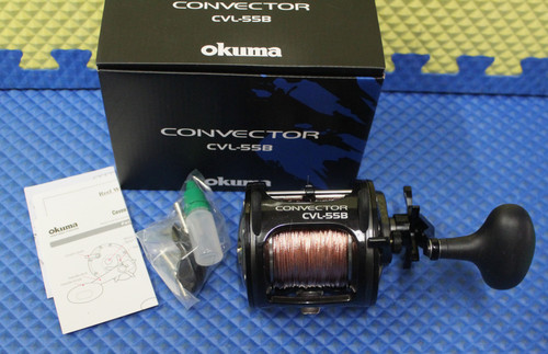 Okuma Convector Levelwind Reel CVL-55B Pre-spooled With 45# Copper, 25# Mono Backing, 50 Feet 25# Mono Leader CHOOSE YOUR COPPER LENGTH!