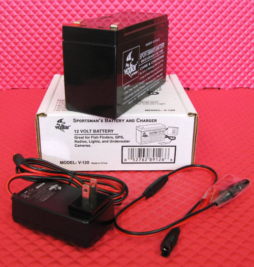 VEXILAR- V-120 SPORTSMAN'S BATTERY with 1 AMP AUTOMATIC CHARGER