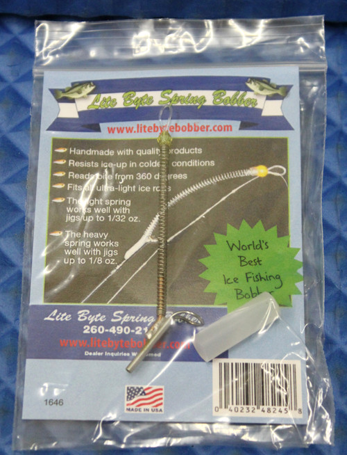 Lite Byte Panfish Spring Bobber Kit for Ice Fishing YELLOW TIP!