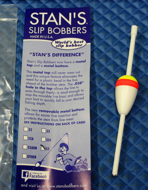 Stan's Slip Bobbers With Removable Metal Bottom Size 55 Red/Yellow