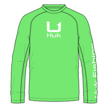 HUK Icon LS Crew H1200573-321-XL Summer Green