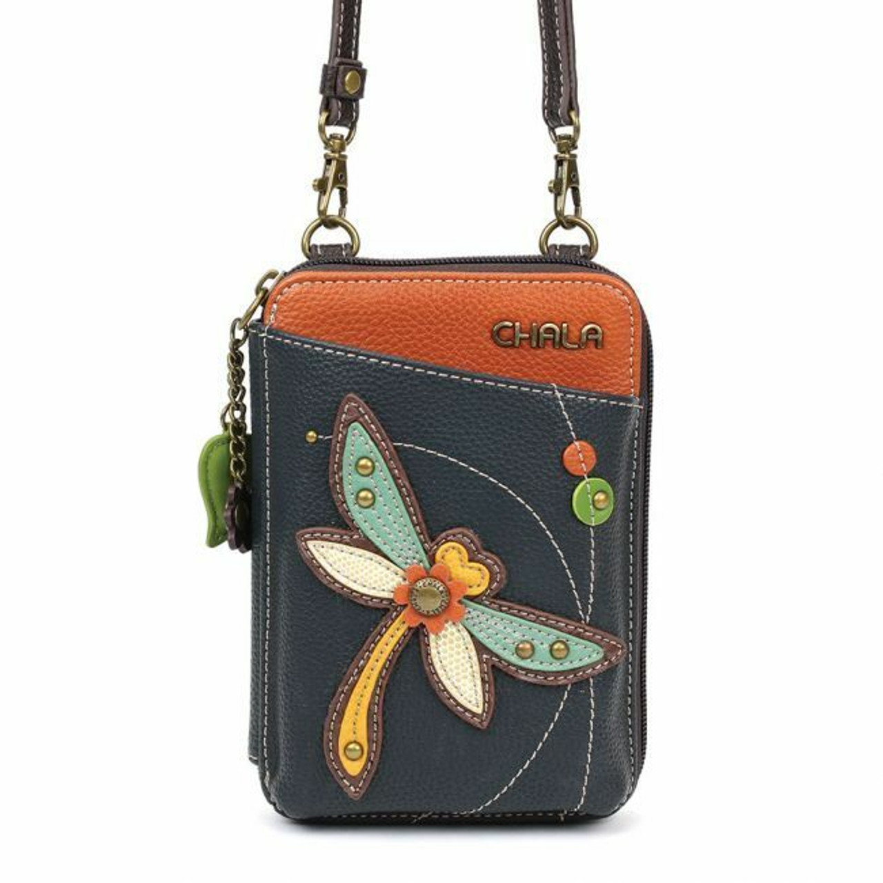 Chala Handbags Dragonfly Patch Crossbody Handbag Purse, Dragonfly Lovers