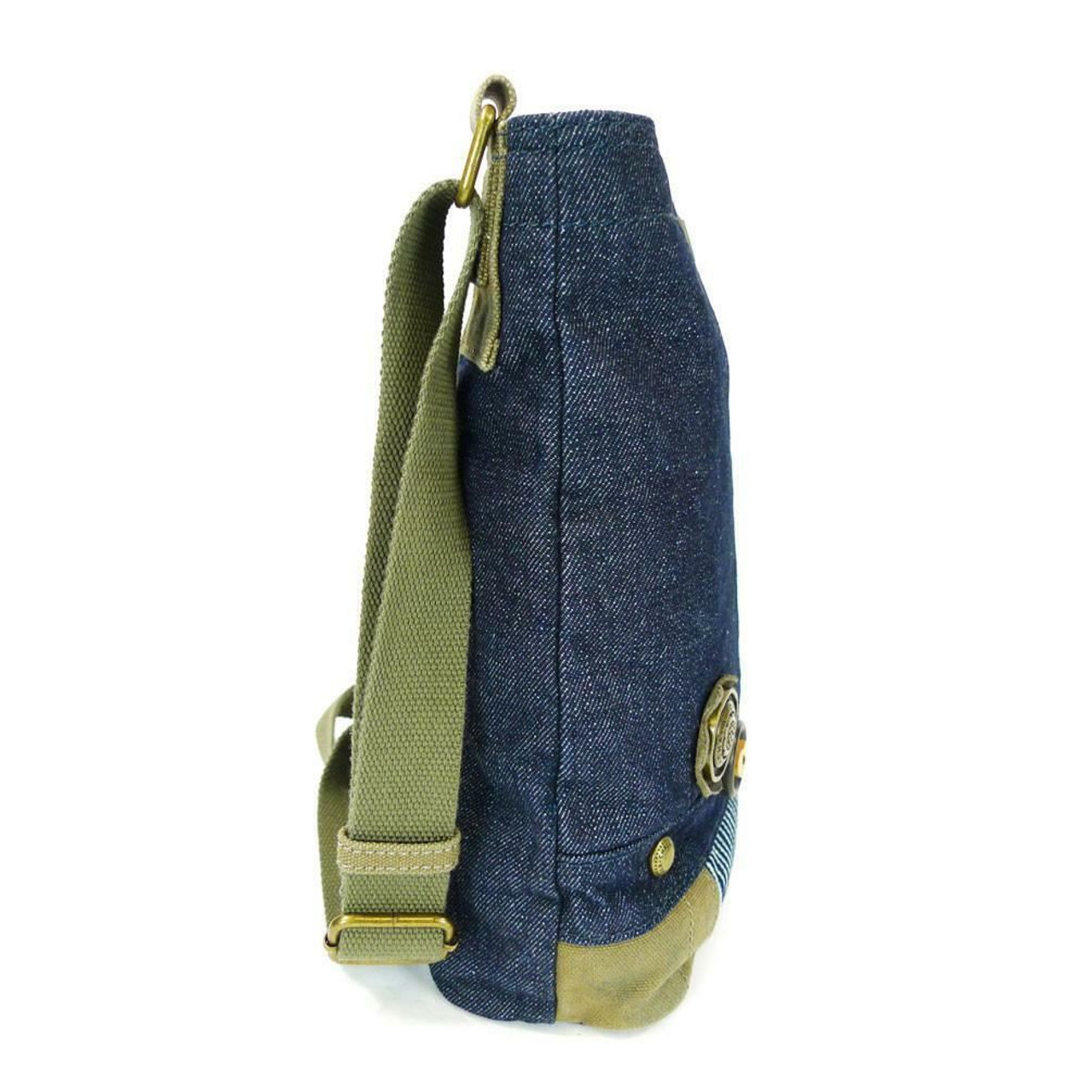 Chala Handbag Patch Cross-body DRAGONFLY Denim Navy Blue Bag, Small