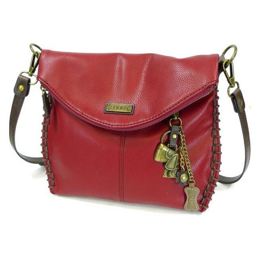 New Chala Charming Cross-body Bag Pleather Metal TOFFY DOG Red Convertible gift