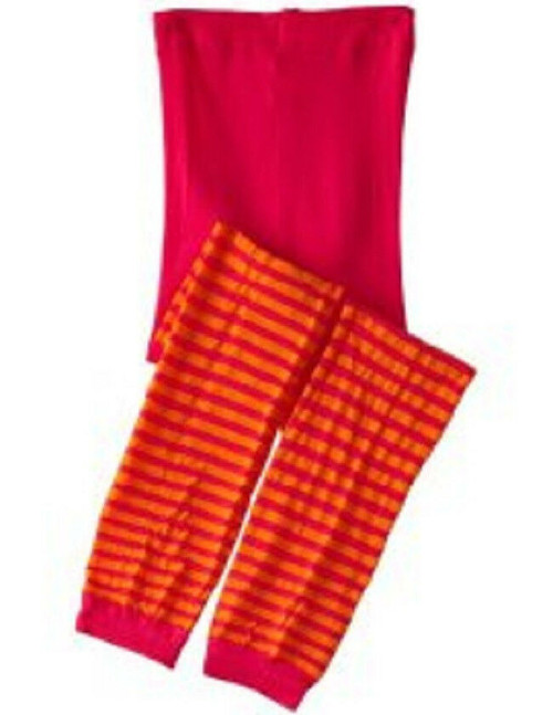 New Jefferies 1 pr STRIPES Footless Tights  2-4y, 4-6y, 6-8y ORANGE gift