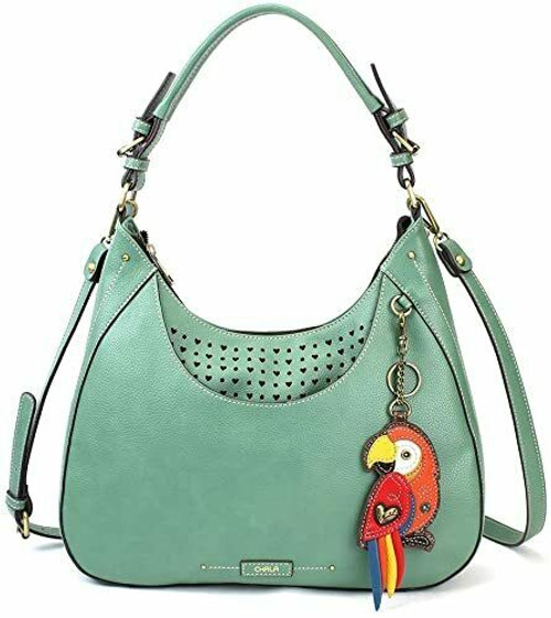 New Chala Sweet Tote Hobo Teal Green gift Crossbody Shoulder Bag RED PARROT gift