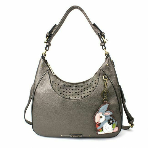 New Chala Sweet Tote Hobo Pewter Grey Gray Crossbody Shoulder Bag RABBIT gift