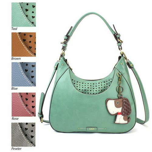 New Chala Sweet Tote Hobo Teal Green Crossbody Shoulder BEAGLE Dog Coin Purse