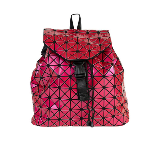 New Bao Bao Miyake Inspired Geometric Bag PU Backpack Lighwt Fashion HOT PINK
