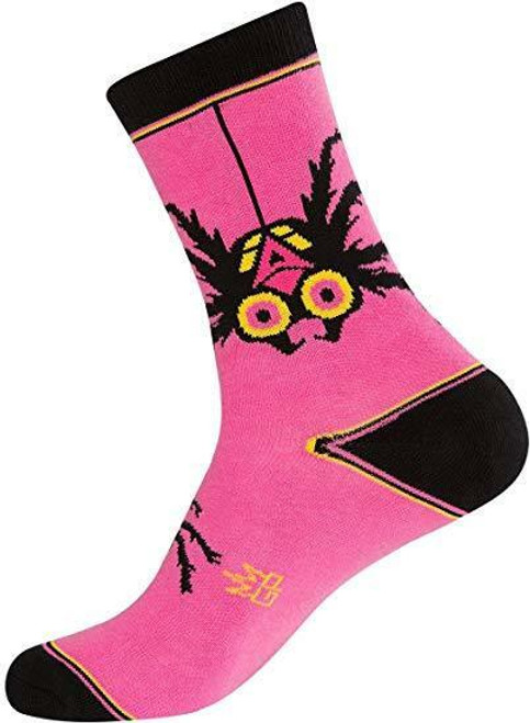 Gumball Poodle Crew Socks Gift Made in USA Pink SPIDER WEB Halloween Unisex