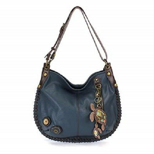 New Chala CONVERTIBLE Hobo Large Tote Bag Pleather Navy Blue TURTLE & BABY