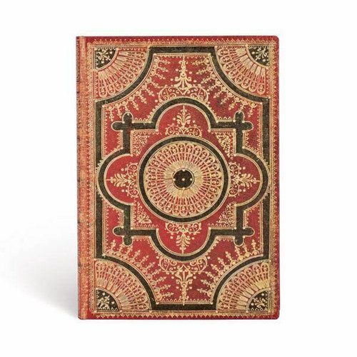 Paperblanks Journal ULTRA 7x9" FLEXIS Lined Soft FLORAL IVORY Red Log Diagry 