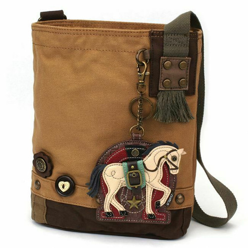 New Chala Handbag Patch Crossbody HORSE GEN2 Brown Bag Canvas gift School Work