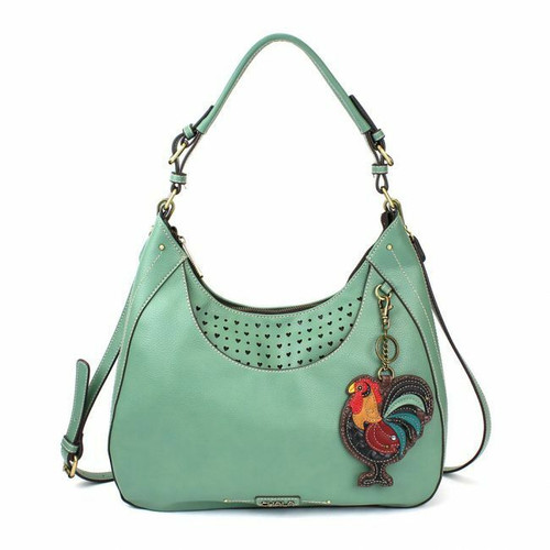 Chala Sweet Tote Hobo Teal Green gift Crossbody Shoulder Bag Rooster Coin Purse