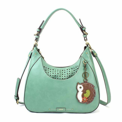 Chala Sweet Tote Hobo Teal Green gift Crossbody Bag  gift HEDGEHOG Coin Purse