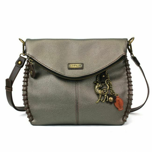 New Chala Charming Crossbody Bag Convertible SLIM CAT Pewter Grey Gray gift