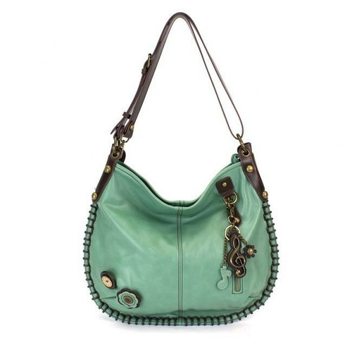 New Chala CONVERTIBLE Hobo Large Tote Bag TREBLE CLEF Vegan Leather Teal gift