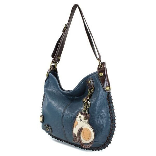 Nuovo Chala Hobo a Tracolla Borsa Grande Lazzy Gatto Ecopelle Blu Navy