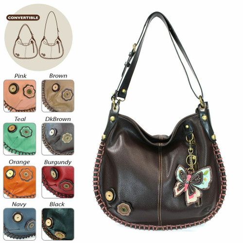 Chala Convertible Hobo Tasche Schmetterling Kunstleder II Dunkelbraun Münzbörse