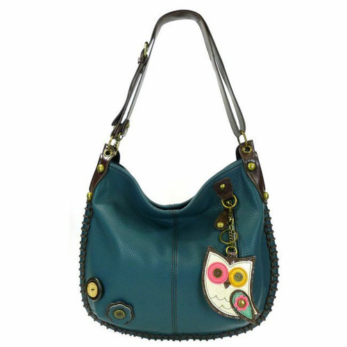 Neu Chala Convertible Hobo Große Tasche Eule II Vegan Leder Marineblau Münzbörse